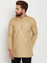 SOJANYA Men Beige Printed Straight Kurta