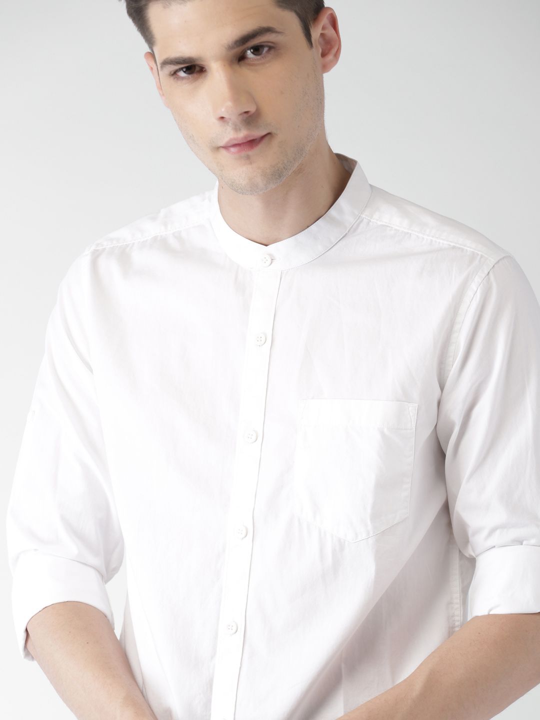 Highlander White Slim Fit Casual Shirt