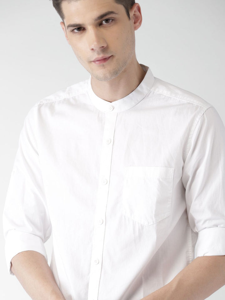 Highlander White Slim Fit Casual Shirt