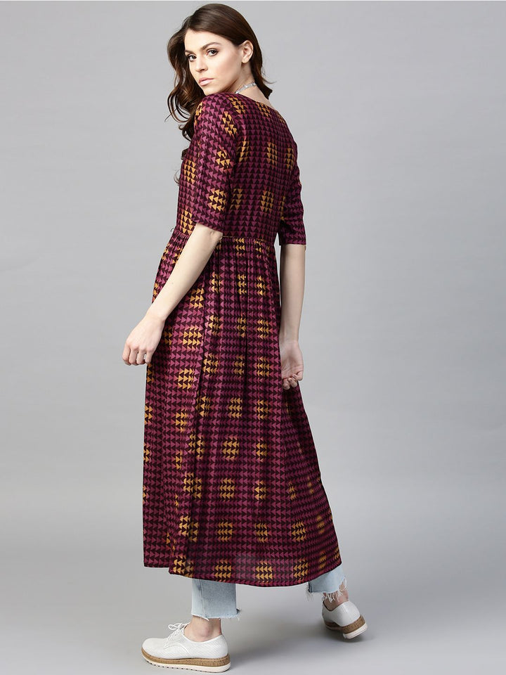 Gerua By Libas Women Purple Printed Anarkali Kurta