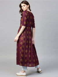 Gerua By Libas Women Purple Printed Anarkali Kurta