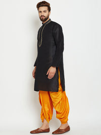 SOJANYA Lelaki Hitam Solid Kurta Lurus