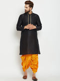 SOJANYA Lelaki Hitam Solid Kurta Lurus