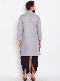 SOJANYA Lelaki Grey Solid Kurta Lurus
