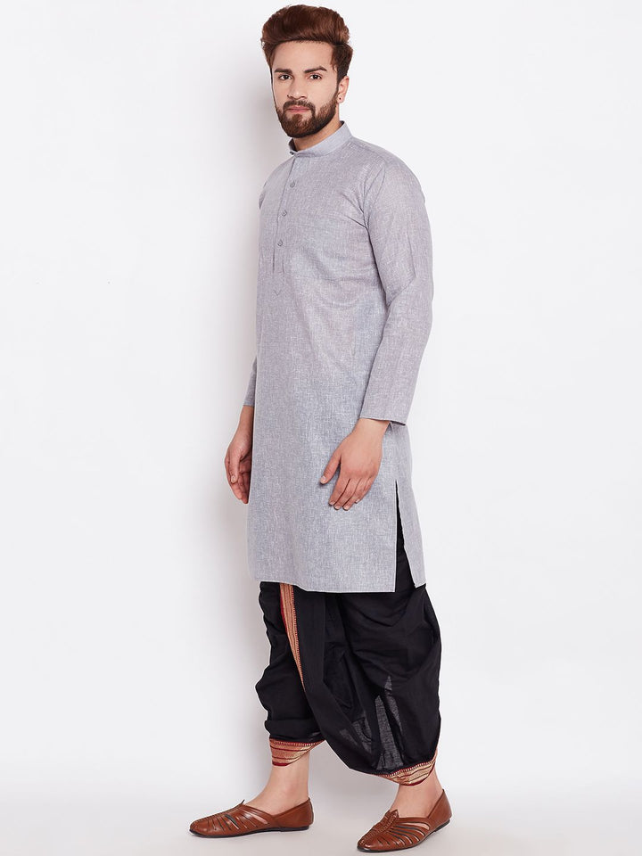 SOJANYA Lelaki Grey Solid Kurta Lurus