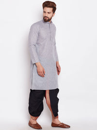 SOJANYA Lelaki Grey Solid Kurta Lurus