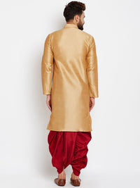 SOJANYA Lelaki Kurta Lurus Solid Tone Emas