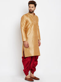 SOJANYA Lelaki Kurta Lurus Solid Tone Emas