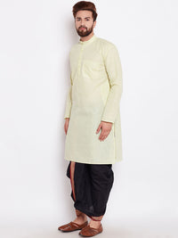 SOJANYA Men Lime Green Solid Straight Kurta