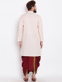 SOJANYA Kurta Lurus Pepejal Berwarna Peach Lelaki