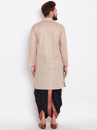 SOJANYA Men Beige Solid Straight Kurta