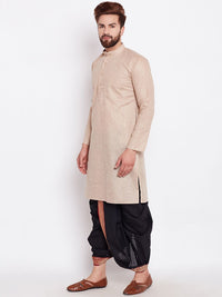SOJANYA Men Beige Solid Straight Kurta