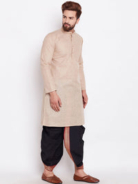 SOJANYA Men Beige Solid Straight Kurta