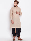 SOJANYA Men Beige Solid Straight Kurta