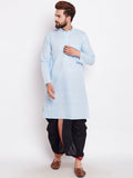 SOJANYA Men Turquoise Blue Solid Kurta Lurus