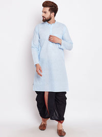 SOJANYA Men Turquoise Blue Solid Kurta Lurus