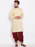 SOJANYA Lelaki Kuning Solid Kurta Lurus
