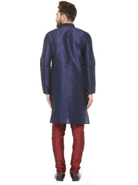 SOJANYA Lelaki Navy Blue Solid Kurta Lurus