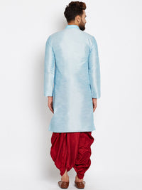 SOJANYA Men Blue Solid Straight Kurta