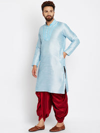 SOJANYA Men Blue Solid Straight Kurta