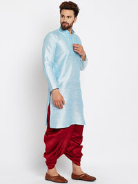 SOJANYA Men Blue Solid Straight Kurta
