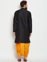 SOJANYA Men Black Solid Straight Kurta
