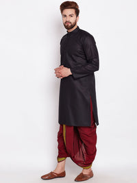 SOJANYA Lelaki Hitam Solid Kurta Lurus