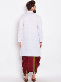 SOJANYA Men White Solid Straight Kurta
