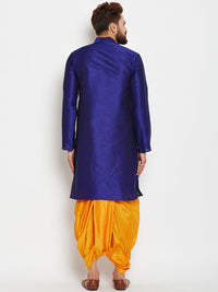 SOJANYA Men Blue Solid Straight Kurta