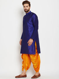 SOJANYA Men Blue Solid Straight Kurta