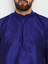 SOJANYA Men Blue Solid Straight Kurta