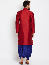 SOJANYA Men Maroon Solid Straight Kurta