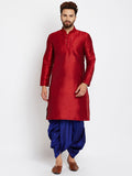 SOJANYA Men Maroon Solid Straight Kurta