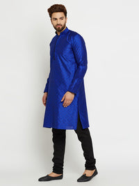 SOJANYA Men Blue Printed Straight Kurta