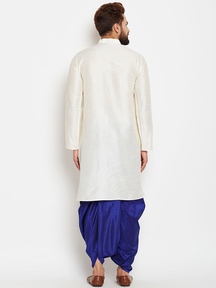 SOJANYA Men Off-White Solid Straight Kurta
