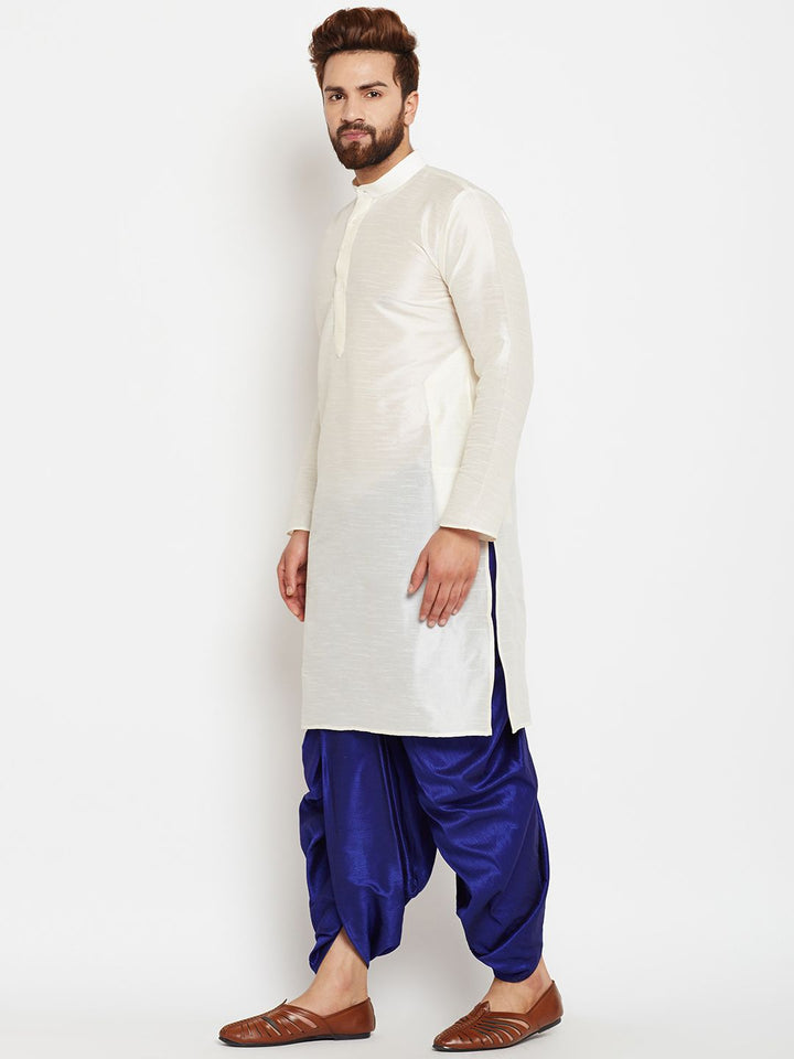 SOJANYA Men Off-White Solid Straight Kurta