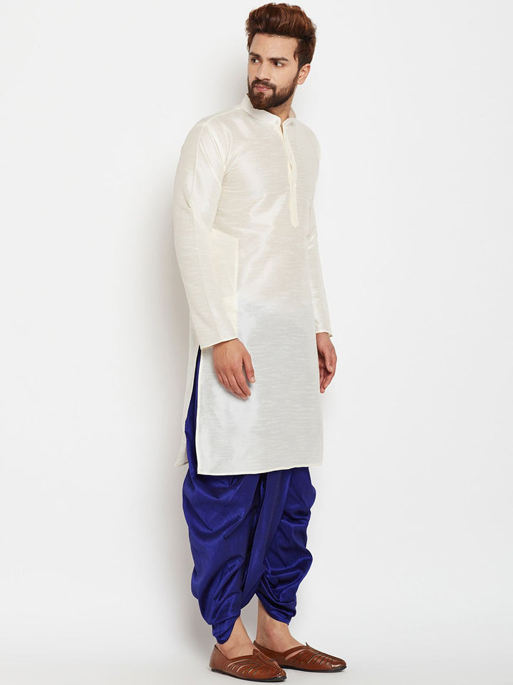 SOJANYA Men Off-White Solid Straight Kurta