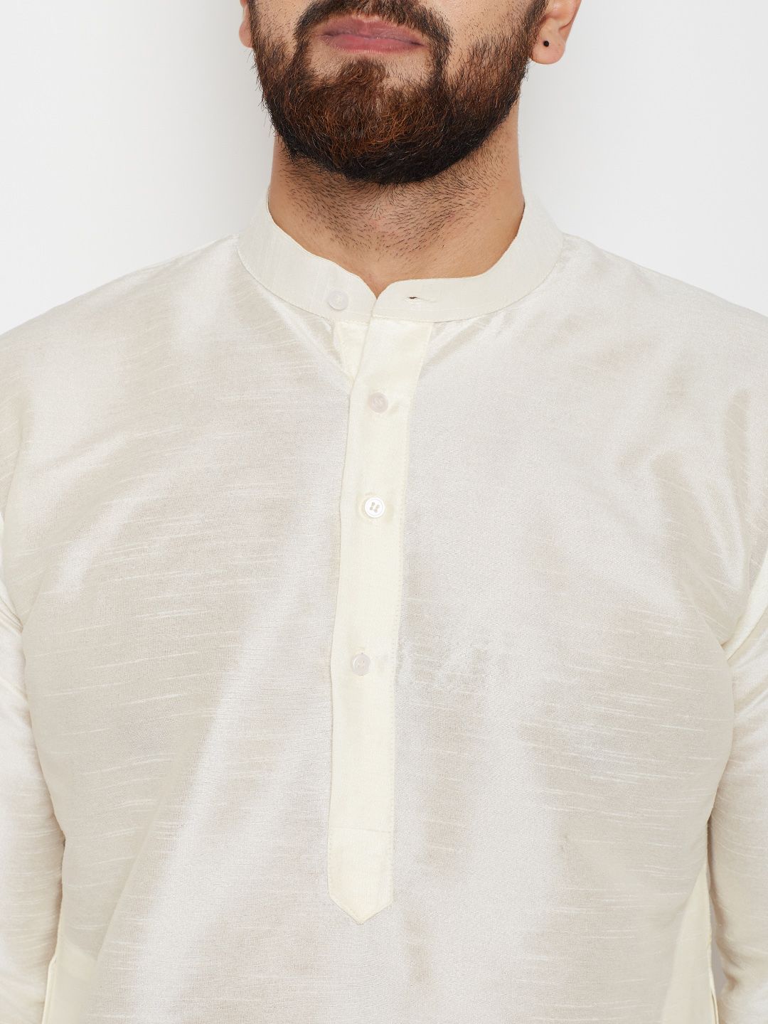 SOJANYA Men Off-White Solid Straight Kurta