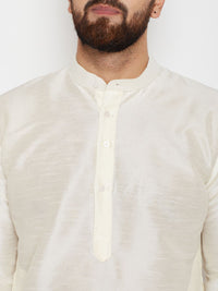 SOJANYA Men Off-White Solid Straight Kurta