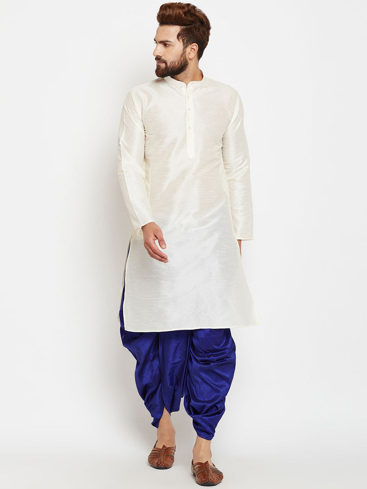 SOJANYA Men Off-White Solid Straight Kurta