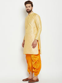 SOJANYA Kurta Lurus Pepejal Berwarna Emas Lelaki