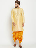 SOJANYA Kurta Lurus Pepejal Berwarna Emas Lelaki