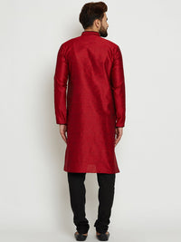 SOJANYA Lelaki Merah Solid Kurta Lurus