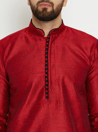 SOJANYA Lelaki Merah Solid Kurta Lurus