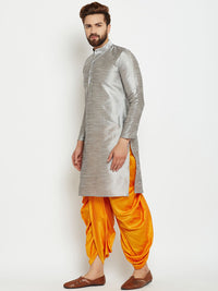 SOJANYA Lelaki Grey Solid Kurta Lurus