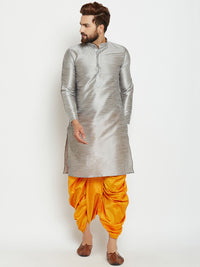SOJANYA Lelaki Grey Solid Kurta Lurus
