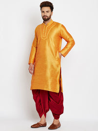 SOJANYA Lelaki Mustard Kurta Lurus Padat