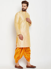 SOJANYA Kurta Lurus Pepejal Berwarna Emas Lelaki