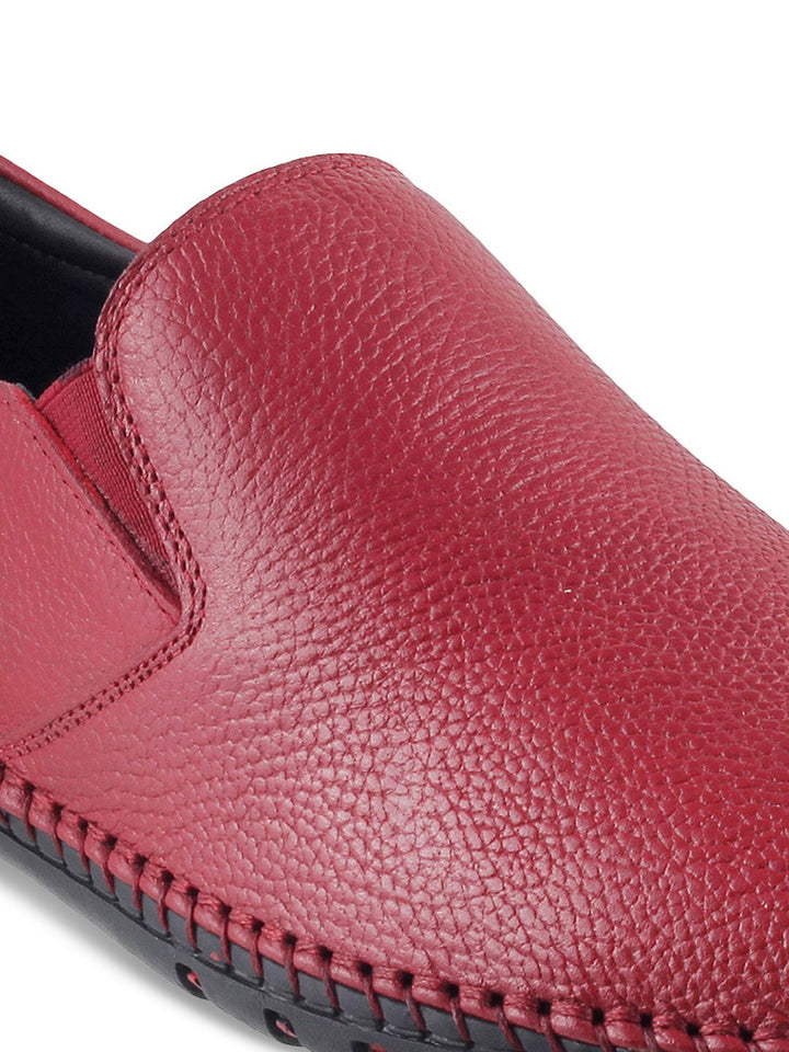 Mochi Men Red Casual Slip-Ons