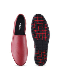 Mochi Men Red Casual Slip-Ons